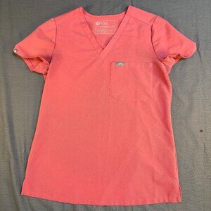 FIGS‎ Scrub Catarina One-Pocket Top V Neck Short Sleeve Mauve Pink Size XXS